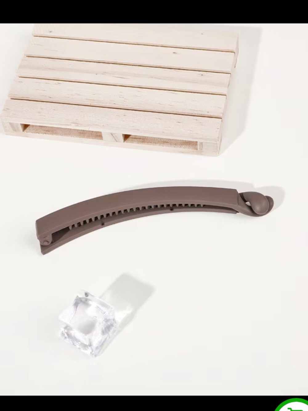 Pale Pink and Brown Banana Hair Clips - 2 Pack - Picture 4 of 4